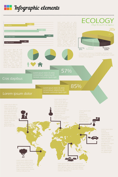 Ecology infographics set - Vector, Imagen