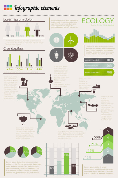 Ekologie infografiky sada - Vektor, obrázek