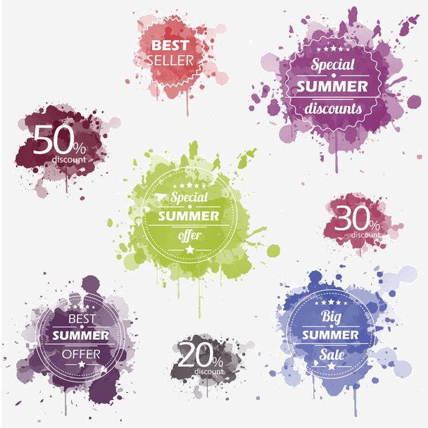 Summer offer set - Vector, imagen