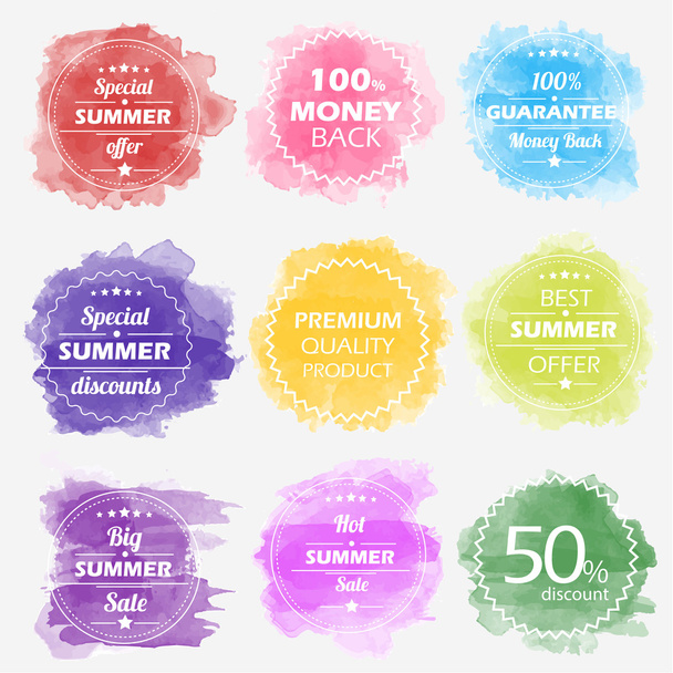 Summer offer set - Vector, Image