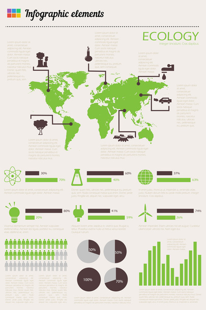 conjunto de infográficos ecologia
 - Vetor, Imagem