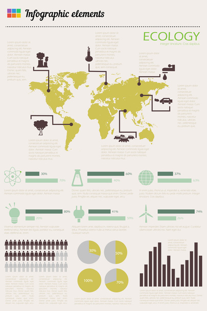 ekologia infografiki zestaw - Wektor, obraz