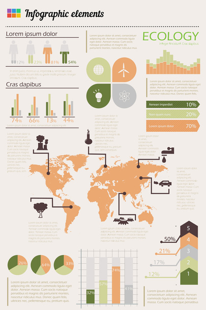 Ecology infographics set - Wektor, obraz