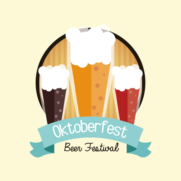 beer drink oktoberfest design - Vector, Imagen