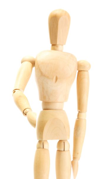 Wooden mannequin isolated on white - Foto, Imagen