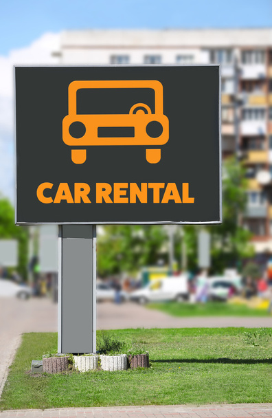 Billboard with text car rental  - Photo, image