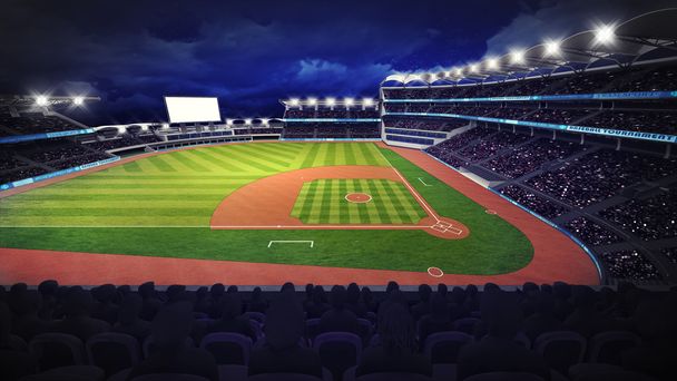 baseball stadion, a zöld fű játszótér - Fotó, kép
