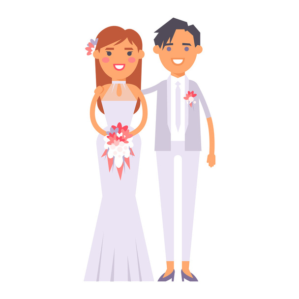 Wedding lesbian couples vector characters - Vector, Image