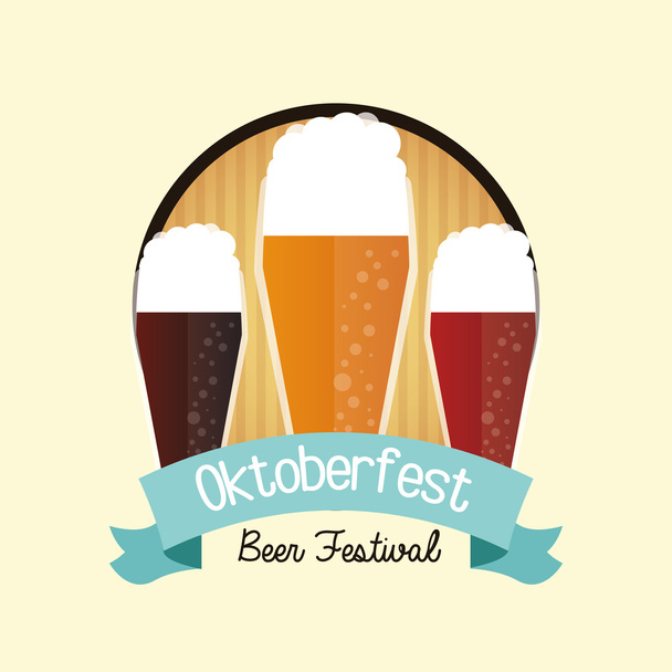bier drinken oktoberfest ontwerp - Vector, afbeelding