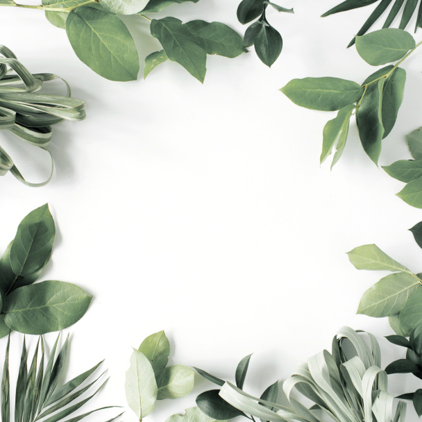 grüne Blätter Rahmen - Foto, Bild