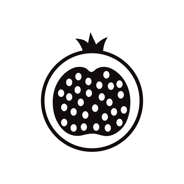 ícone vetor preto no fundo branco deliciosa fruta
 - Vetor, Imagem