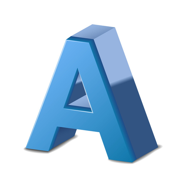 3d blue letter A  - Vettoriali, immagini