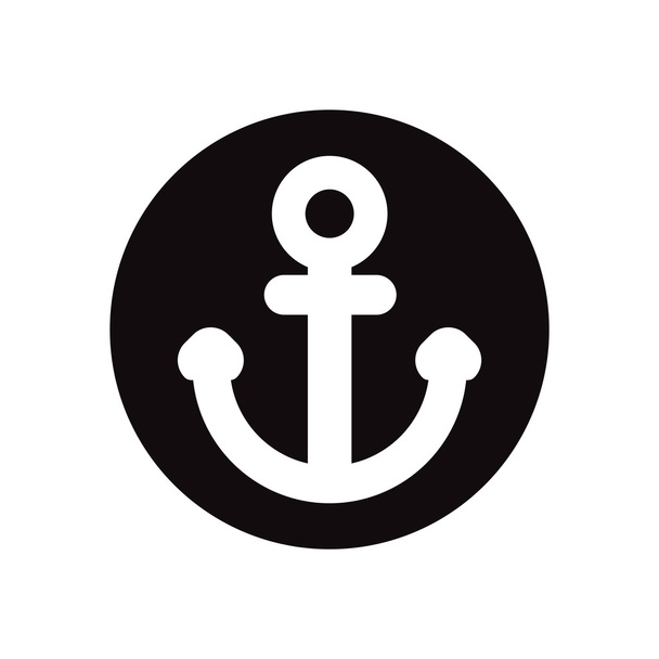 иконка черного вектора на белом фоне морского якоря
 - Вектор,изображение