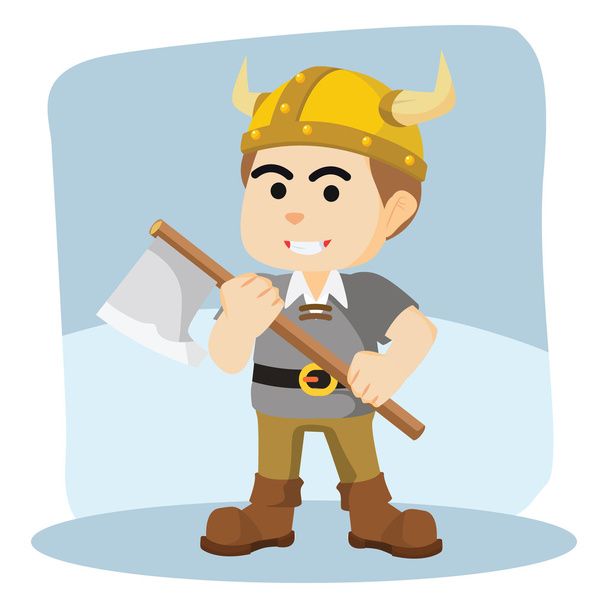 viking holding axe illustration design - Vector, afbeelding