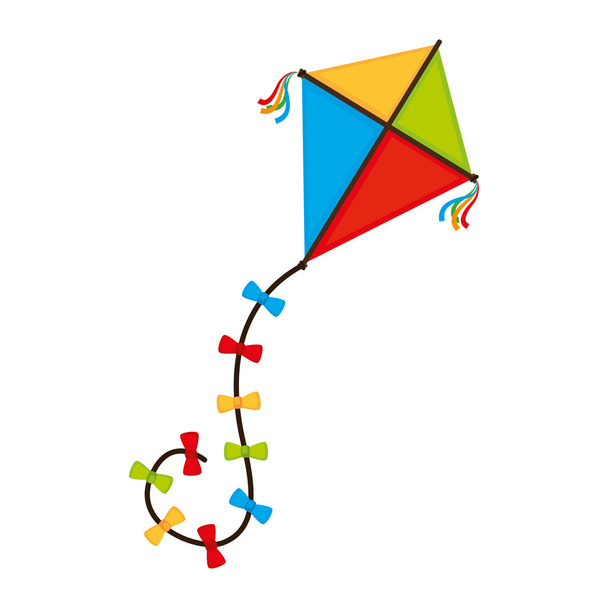 Kite vleugel festival plezier geïsoleerd - Vector, afbeelding