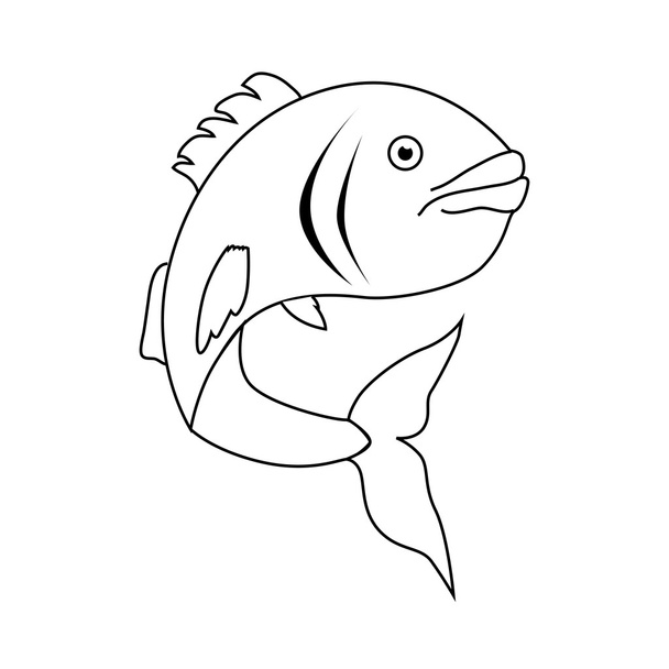 ryb moře přírodních potravin ikona izolované - Vektor, obrázek