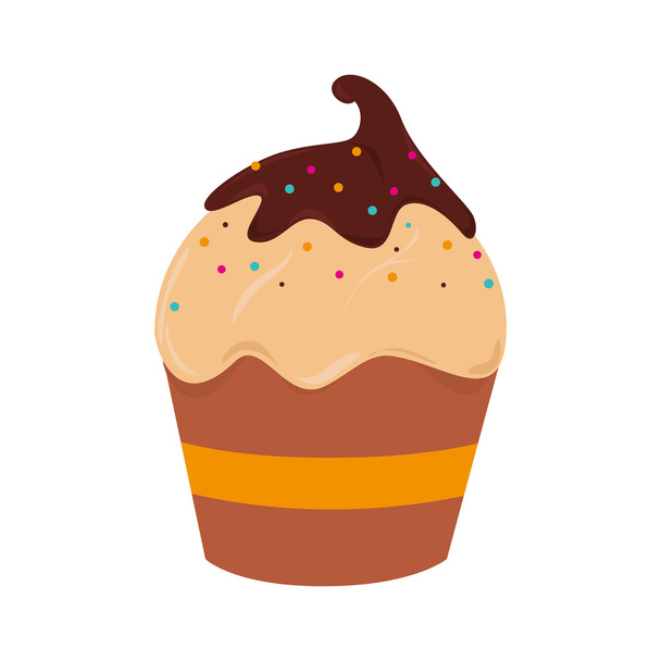 cup cake dessert sweet isolated - Vector, Image