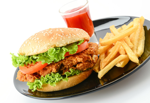 crispy chicken burger - Foto, Imagen