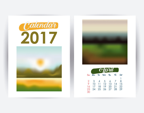 2017 jaar kalender ontwerp - Vector, afbeelding