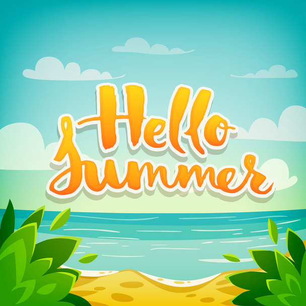 Hello summer vacation poster - Vector, Imagen