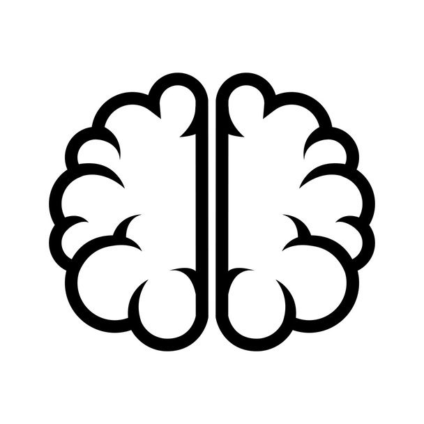 silhouette brain thinking idea isolated - Vetor, Imagem