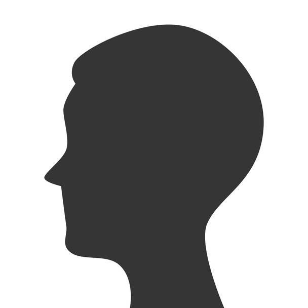 silhouette head person profile isolated - Vector, Image