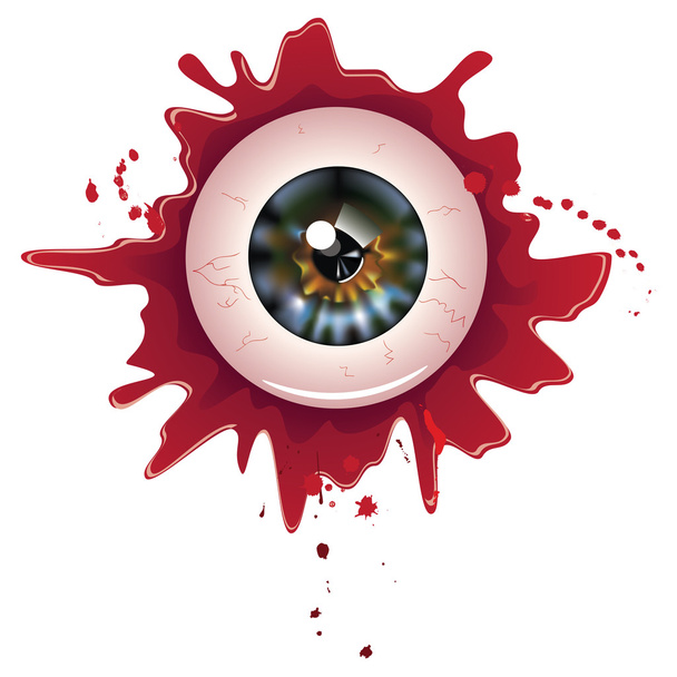 Halloween sangriento globo ocular
 - Vector, Imagen
