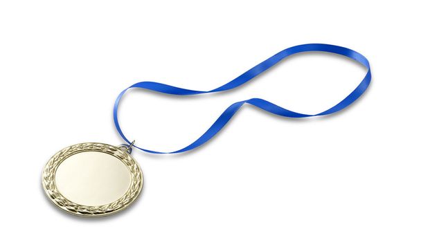 Lege gouden sport medaille met copyspace en uitknippad - Foto, afbeelding