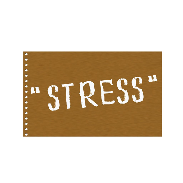 Stress white wording on Background  Brown wood Board  - Fotografie, Obrázek