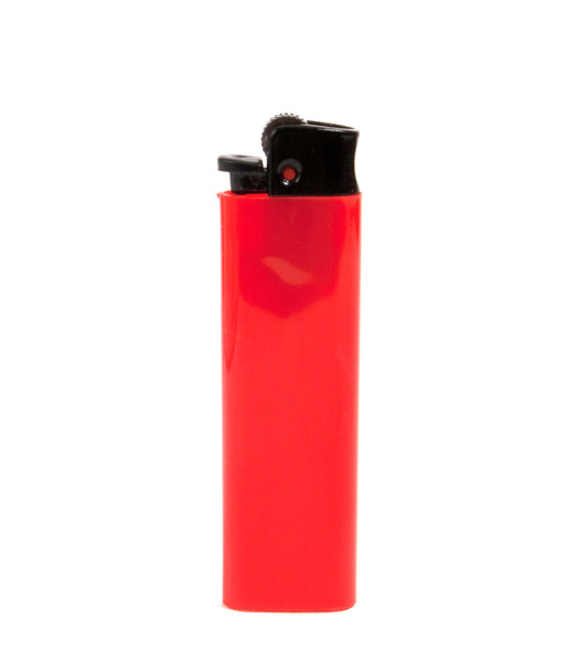 Red lighter on white - Φωτογραφία, εικόνα