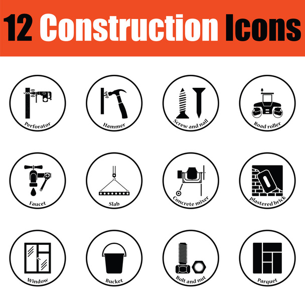 Conjunto de ícone de construção
 - Vetor, Imagem