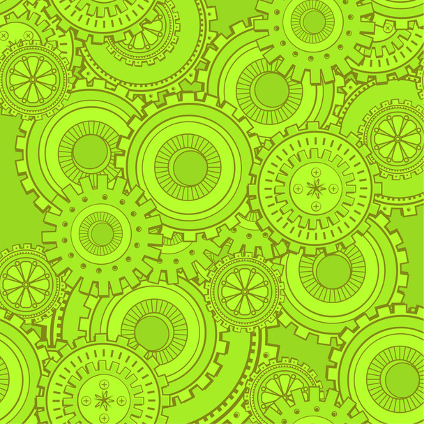 Green iron gearwheels technology backdrop - Vector, Image