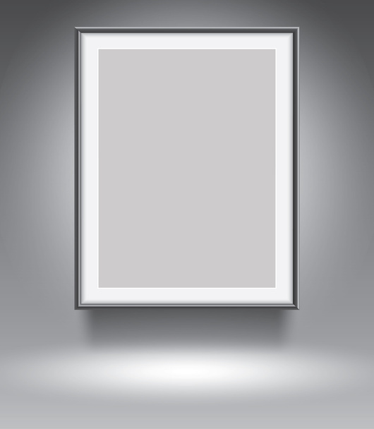 Empty frame on grey vector illustration template for advertising - Vector, Image
