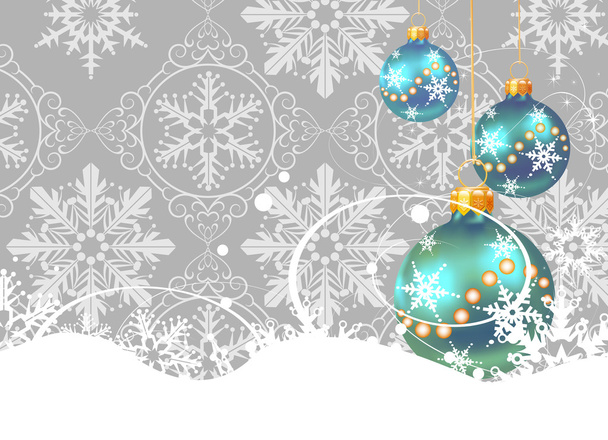 Christmas decorations on a gray background - Vector, afbeelding