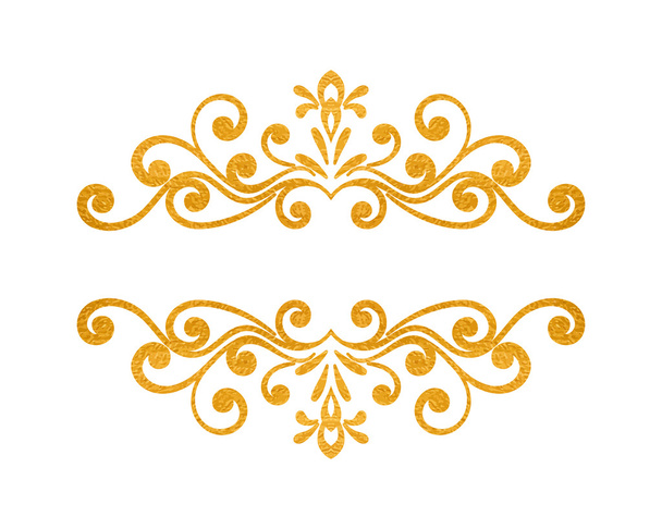 Elegant luxury vintage gold floral border - Vector, Image