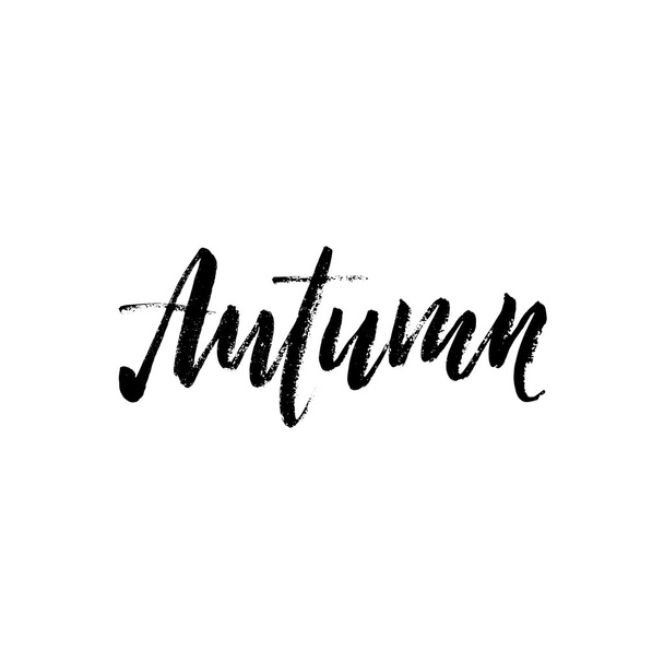 Autumn black lettering. Modern ink calligraphy - Διάνυσμα, εικόνα