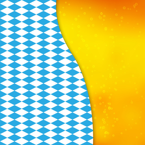 Fondo vectorial con bandera bávara y silueta de taza de cerveza
. - Vector, Imagen