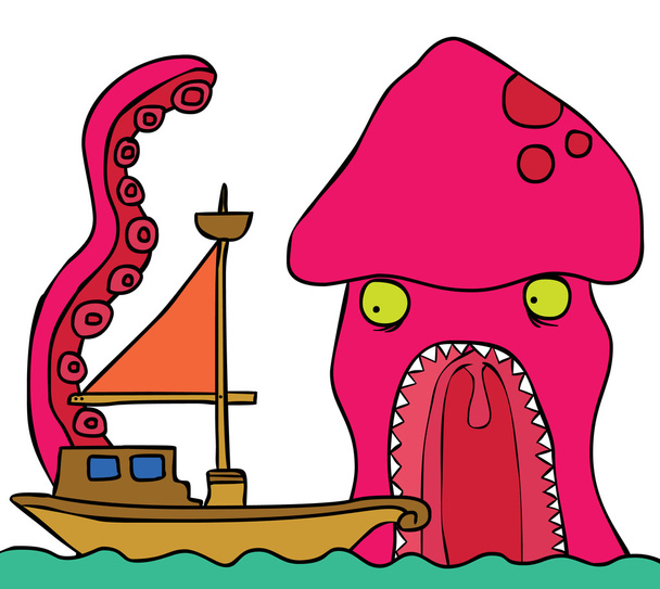 Giant Octopus - Vector, afbeelding