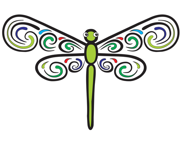 Dragonfly, amely gyönyörű szárnyak - Vektor, kép