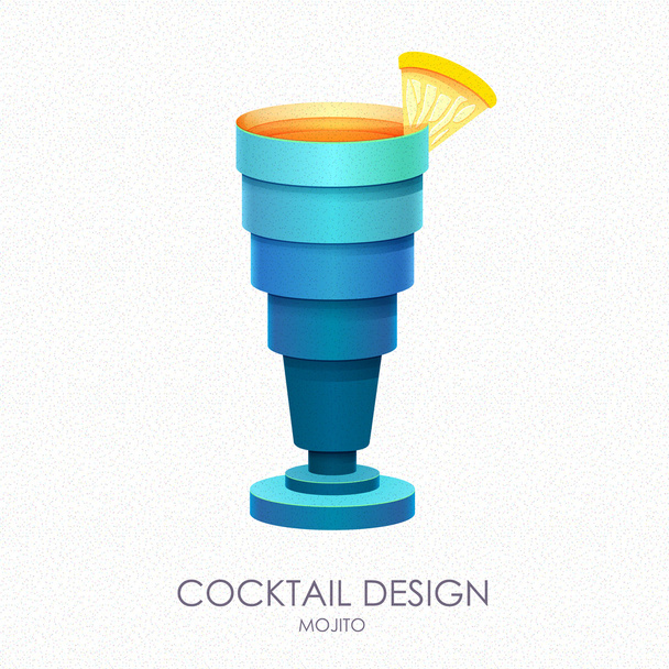 3D cocktail design. Vector icon - Vektor, Bild