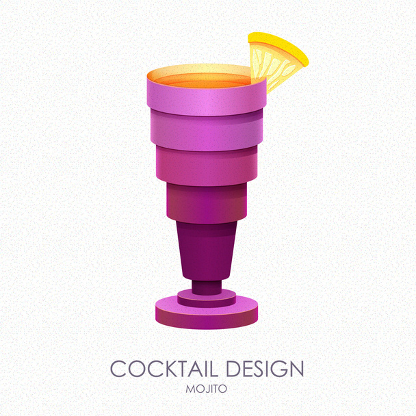 3D cocktail design. Vector icon - Vetor, Imagem