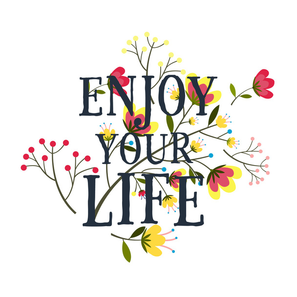 Enjoy your life poster lettering  - Vector, Image