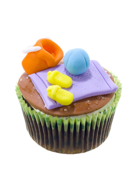 Decorative mocha cupcake - Zdjęcie, obraz