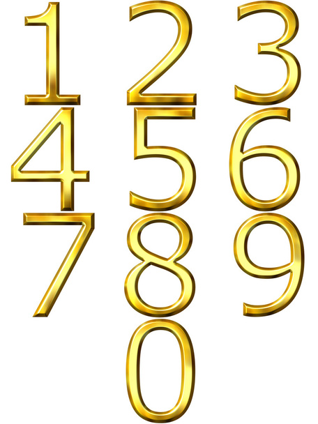 Золотые цифры 3D
 - Фото, изображение