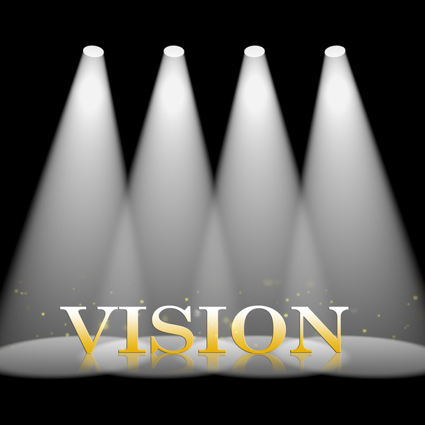 Visão Spotlight mostra missões Objetivos Ilustração 3d
 - Foto, Imagem