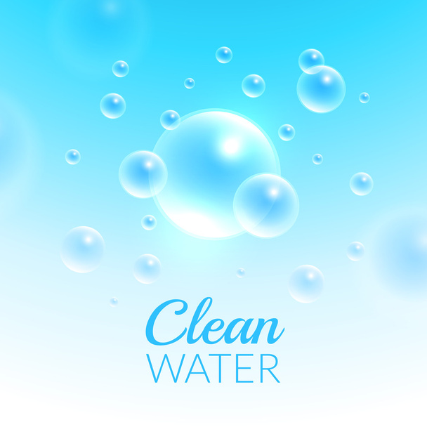 Water met glanzende bubbels - Vector, afbeelding