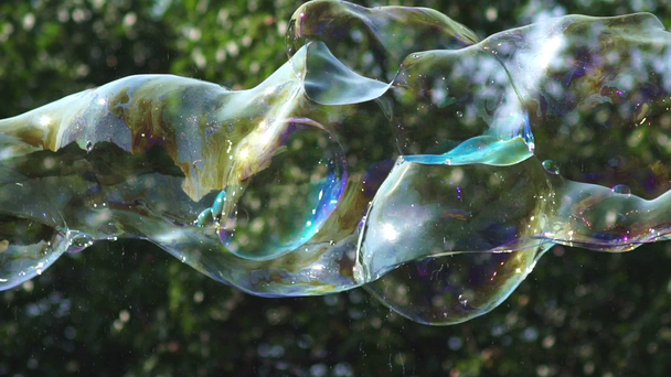 Soplador de burbujas grande multicolor. Varita de burbujas. Burbujas de jabón muestran
. - Metraje, vídeo