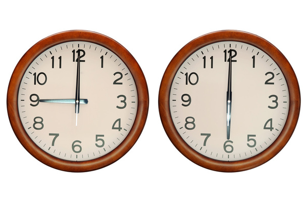 Wooden clocks show working  - Photo, Image