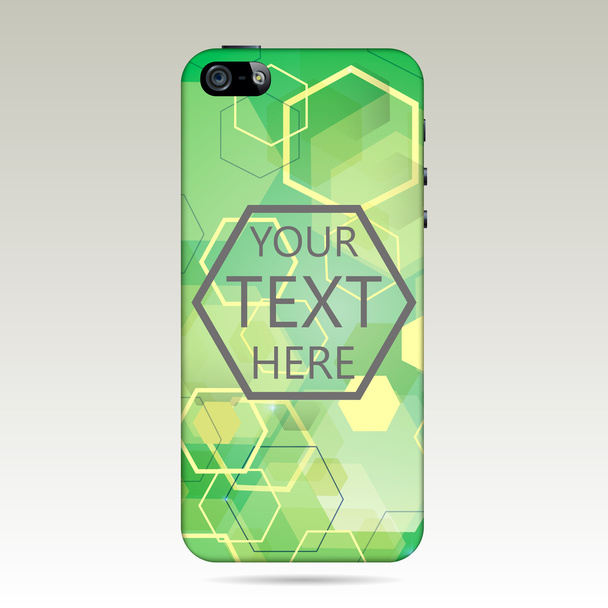 Green Abstract cover smartphone on a gray background. vector illustration - Vektori, kuva