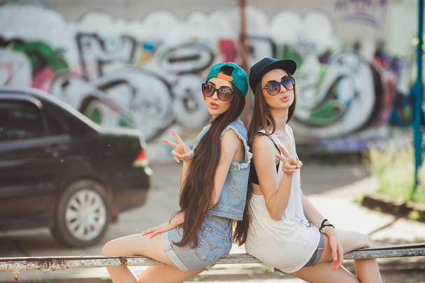 young girls on street - Photo, Image
